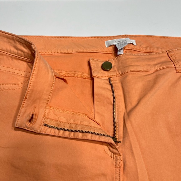 Chico’s Size 2.5 Peach Capri Women’s Pants 5 Pockets Zip Up. Made in Morocco, 97 - Picture 11 of 13